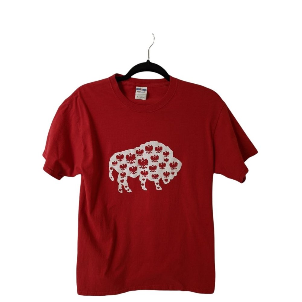 Buffalo Polish Falcon Dyngus Day Graphic Print T-Shirt Red Youth Medium